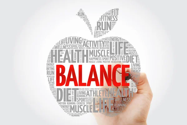 Balance Apple Word Cloud Marker Health Concept — Stock Photo, Image