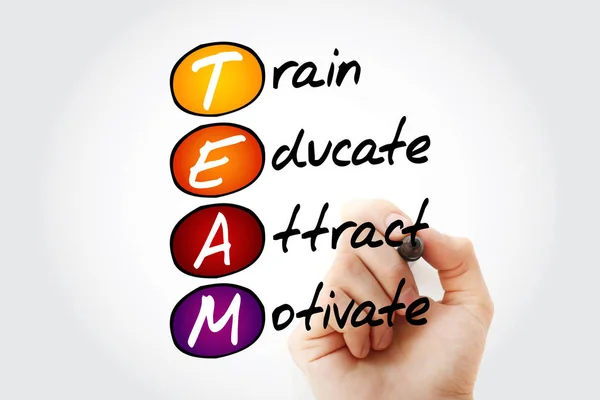 Team Train Educate Attract Motivate Acronym Business Concept Marker — Stock Photo, Image