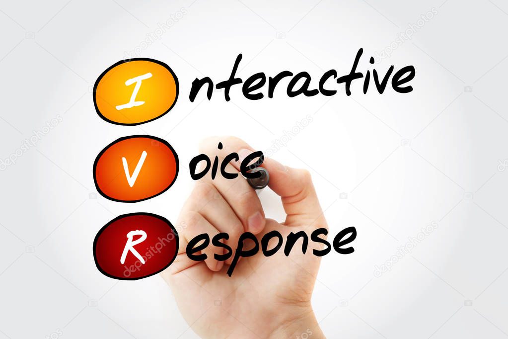 IVR - Interactive Voice Response acronym, business concept with marker