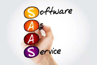 SaaS - yazılım hizmet olarak, kısaltma marker, iş kavramı ile