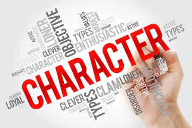 Karakter kelime bulutu kolaj marker, sosyal kavramı arka plan ile