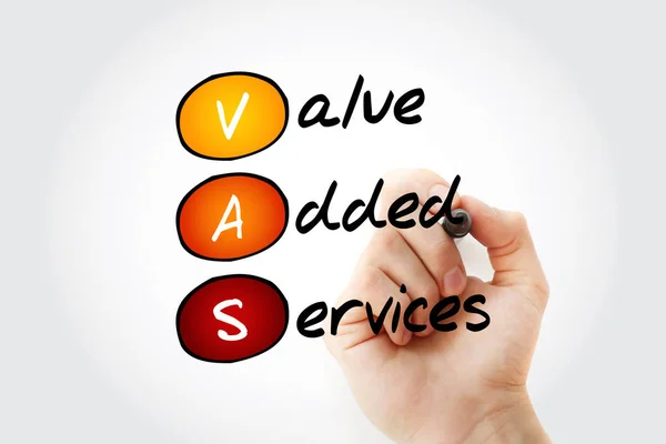 Hand Writing Vas Value Added Services Acronym Marker Concept Background — Stock Photo, Image
