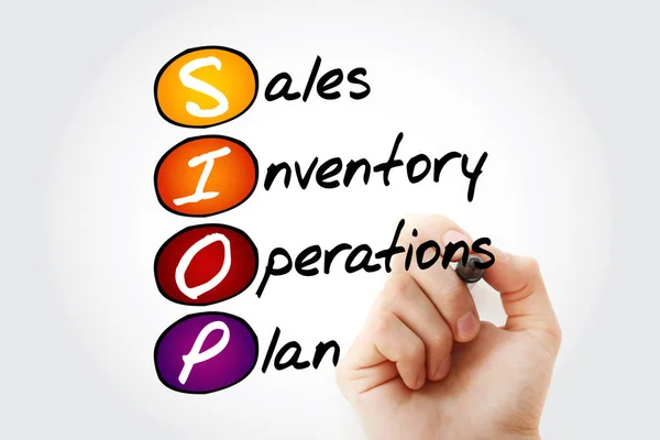 Hand writing SIOP - Sales Inventory Operations Plan acronym with marker, concept background