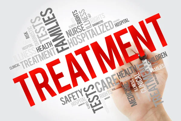 Treatment Word Cloud Collage Marker Health Concept Background — Stock Photo, Image
