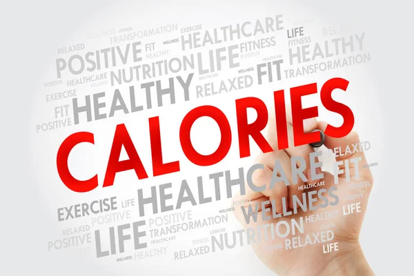 Calories Word Cloud Marker Health Concept Background — Stock Photo, Image