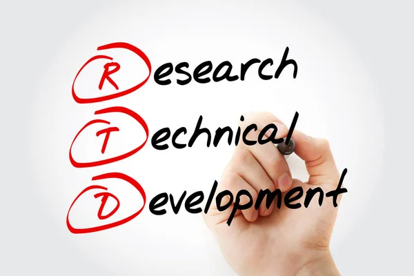 Rtd Research Technical Development Acronym Marker Concept Background — Stock Photo, Image