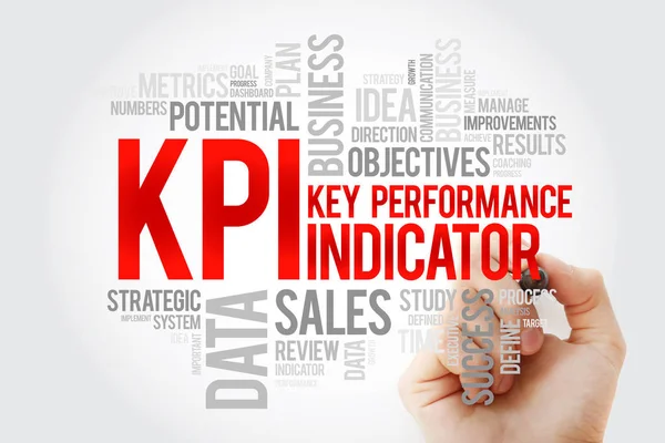 Kpi 关键绩效指标与标记 业务概念背景 — 图库照片