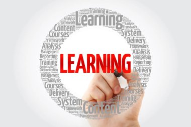 Daire kelime bulutu marker, iş kavramı ile öğrenme