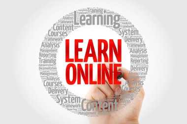 Online daire kelime bulutu marker ile iş kavramı öğrenmek