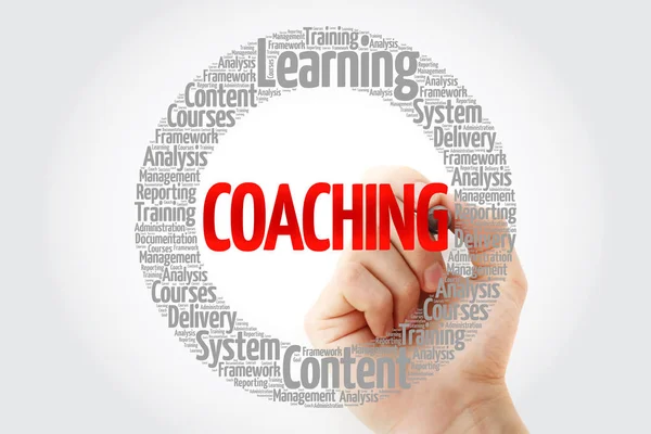 Coaching Circle Stamp Word Cloud Marker Business Concept — Stock Photo, Image