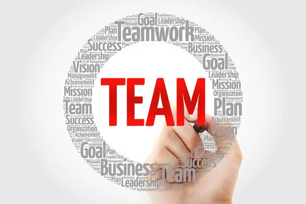 Team Circle Stamp Word Cloud Marker Business Concept — Stock Photo, Image