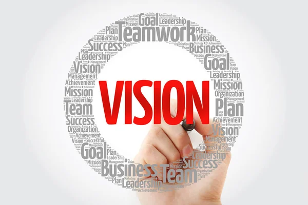 Vision Word Cloud Con Marker Concetto Business — Foto Stock