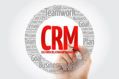 CRM - müşteri ilişkileri yönetimi kelime bulutu marker, iş kavramı ile