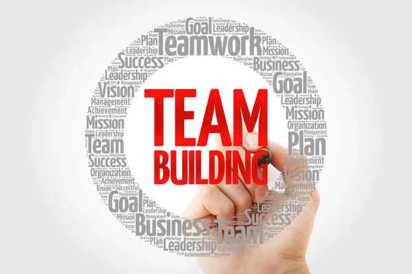 Team Building Word Cloud Marker Business Concept — Stock Photo, Image