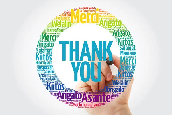 Thank You Word Cloud Different Languages Marker Concept Background — Stock Photo, Image