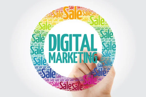 Digital Marketing Stamp Words Cloud Marker Business Concept Background — Stock Photo, Image