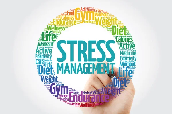 Stress Management Word Cloud Collage Marker Health Concept Background — Stock Photo, Image
