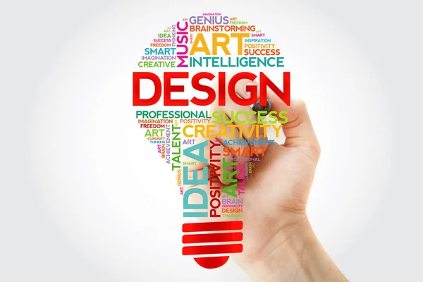 Design Lamp Woord Wolk Met Marker Concept Achtergrond — Stockfoto