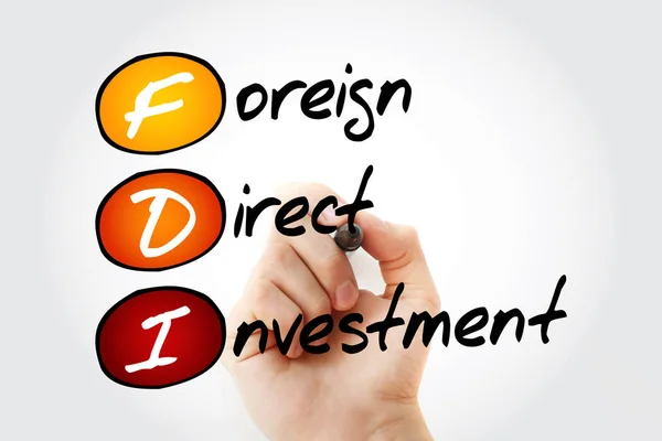 FDI - Foreign Direct Investment, acronym business concept backgroun