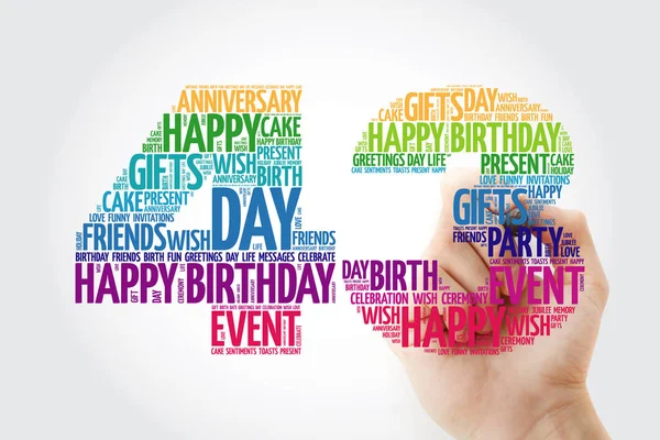 Happy 43Rd Birthday Word Cloud Marker Collage Concept — Stock Photo, Image