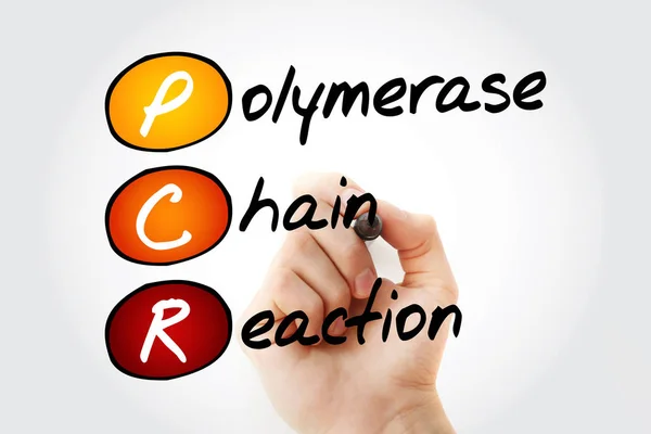 PCR - Polymerase Chain Reaction, acronym health concept backgroun
