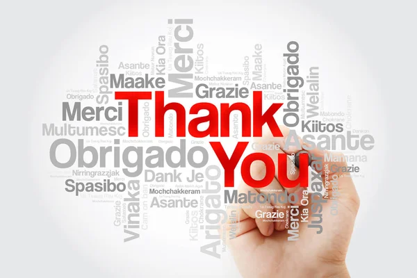 Marker, kavram arka plan ile farklı dillerde teşekkür ederim kelime bulutu