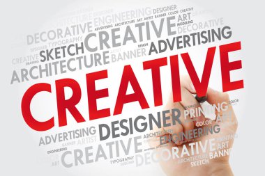 Marker, iş kavramı ile yaratıcı kelime bulutu