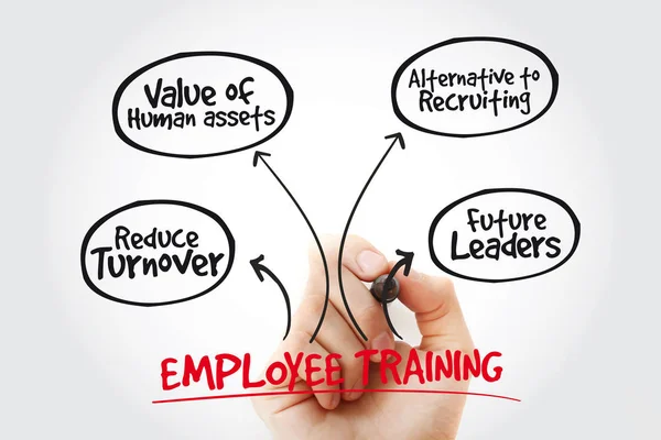 Hand writing Employee training with marker, business concept strategy mind map