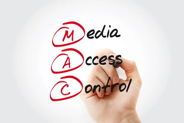 Mac Acrónimo Media Access Control Com Marcador Conceito Tecnologia — Fotografia de Stock
