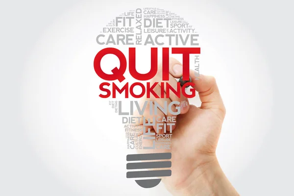 Stoppen Met Roken Lamp Word Cloud Collage Met Marker Gezondheid — Stockfoto
