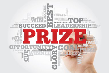 Marker, iş kavramı arka plan ile ödül kelime bulutu