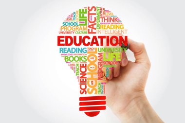 EDUCATION bulb word cloud with marker, business concept clipart