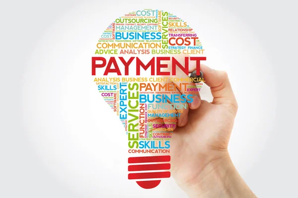 Payment Bulb Word Cloud Marker Business Concept — Stock Photo, Image