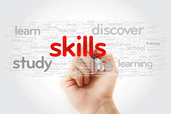 Skills Word Cloud Marker Education Concept Background — Stock Photo, Image