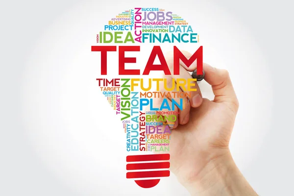 Team Bulb Word Cloud Marker Business Concept — Stock Photo, Image