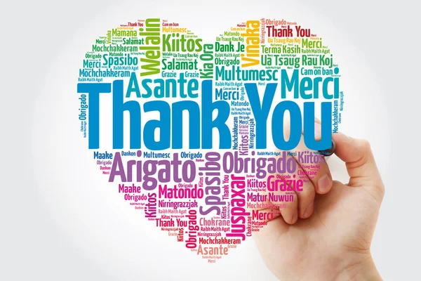 Thank You Love Heart Word Cloud dalam bahasa yang berbeda dengan penanda, latar belakang konsep — Stok Gambar Thank You Love Heart Word Cloud Dalam Bahasa Yang Berbeda Stok Foto Bebas Royalti