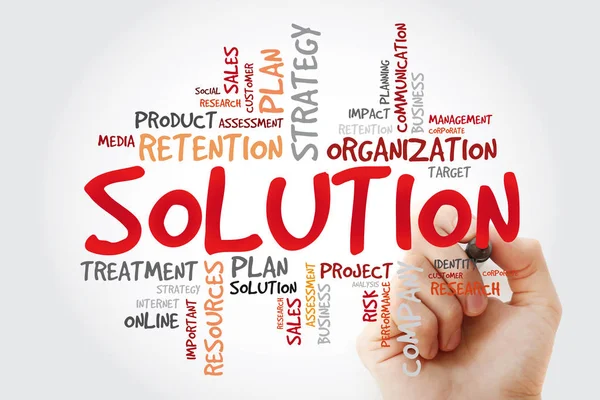 Solution Word Cloud Marker Business Concept Background — Stock Photo, Image