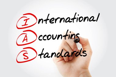IAS - İşaret, iş konsepti geçmişi ile Uluslararası Muhasebe Standartları kısaltmaları