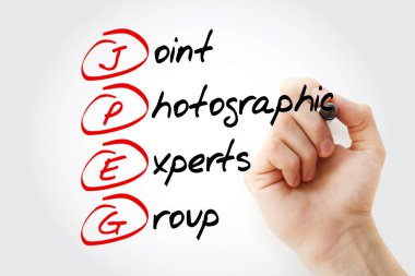 JPEG - İşaretleyicili Ortak Fotoğraf Uzmanları Grubu kısaltması, kavram arkaplanı