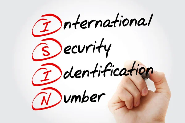 Isin International Security Identification Number Acronym Marker Business Concept Background — Stock Photo, Image