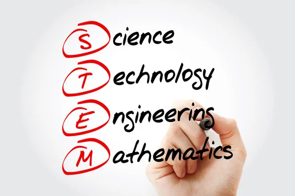 Stem Naturvetenskap Teknik Teknik Matematik Akronym Med Markör Utbildningskoncept Bakgrund — Stockfoto