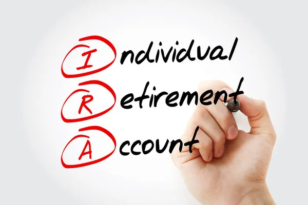 Ira Individual Retirement Account Acroniem Met Marker Concept Achtergrond — Stockfoto