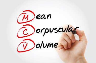 MCV - marker, kavram arka plan ile ortalama Corpuscular birim kısaltma