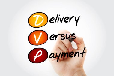 DVP - Teslimat Versus Ödeme kısaltması keçeli, iş konsepti geçmişi