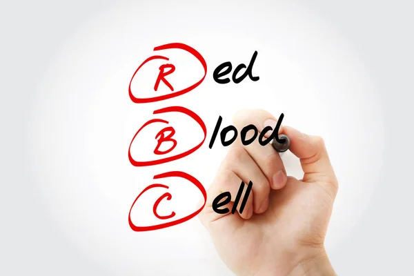 Rbc Acronimo Red Blood Cell Con Marcatore Concept Background — Foto Stock