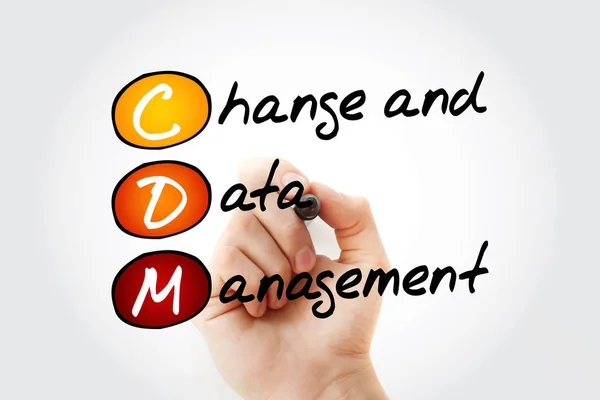 Cdm Acronimo Change Data Management Con Marcatore Background Del Concetto — Foto Stock