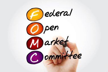 FOMC - Federal Open Market Committee acronym with marker, business concept background clipart
