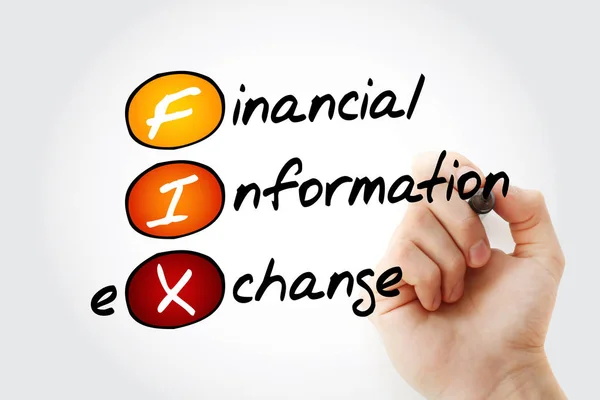 FIX - Financial Information Exchange acronym with marker, business concept background