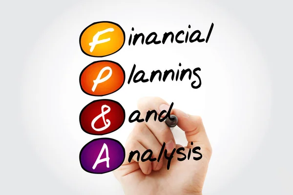 Akronym Für Finanzplanung Und Analyse Mit Marker Hintergrund Für Geschäftskonzept — Stockfoto