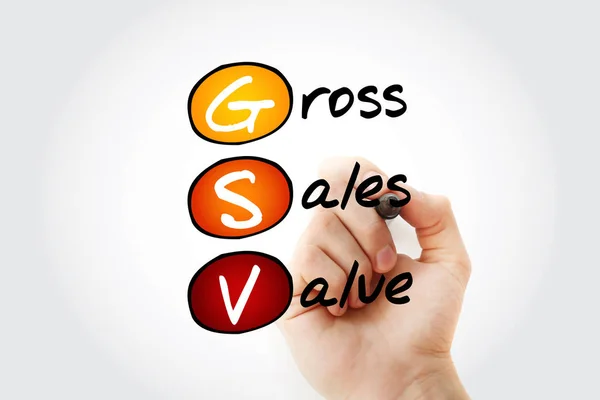 Gsv Gross Sales Value Acronym Marker Business Concept Background — Stock Photo, Image